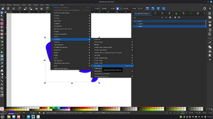 Capture d'écran du chemin pour ouvrir les paramètres Ink/Stitch