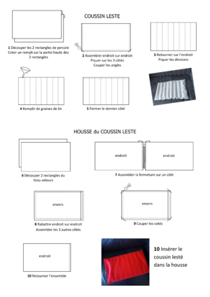 Patron et instructions coussin lesté et housse