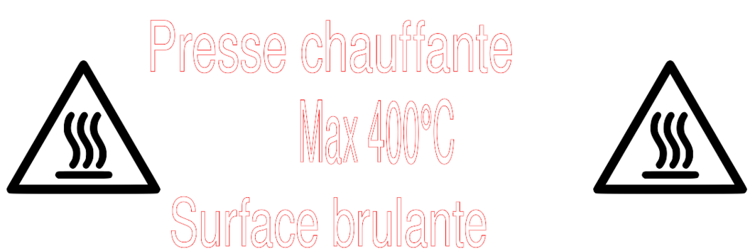 Signaletique pour la presse chauffante